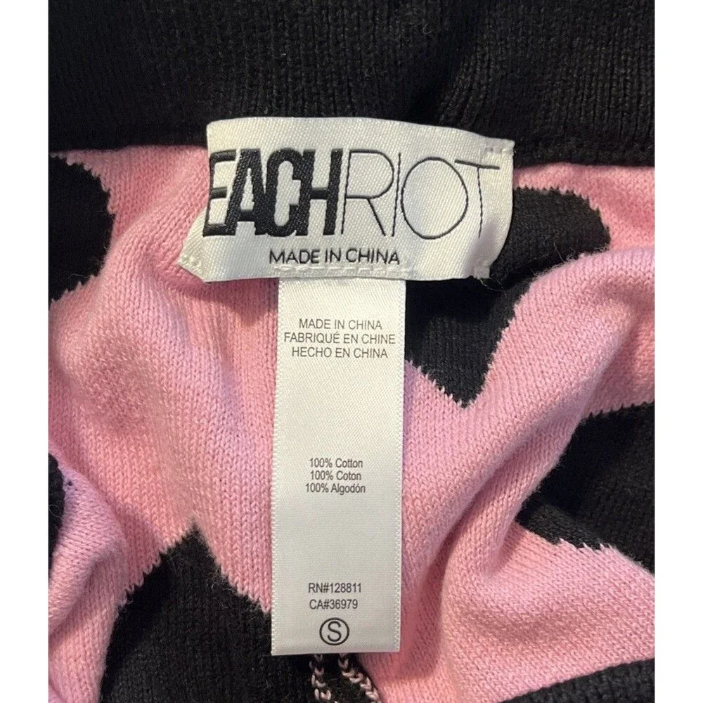 BEACH RIOT Balboa Knit Shorts Black Baby Pink Hearts NEW Size Small - Picture 4 of 4